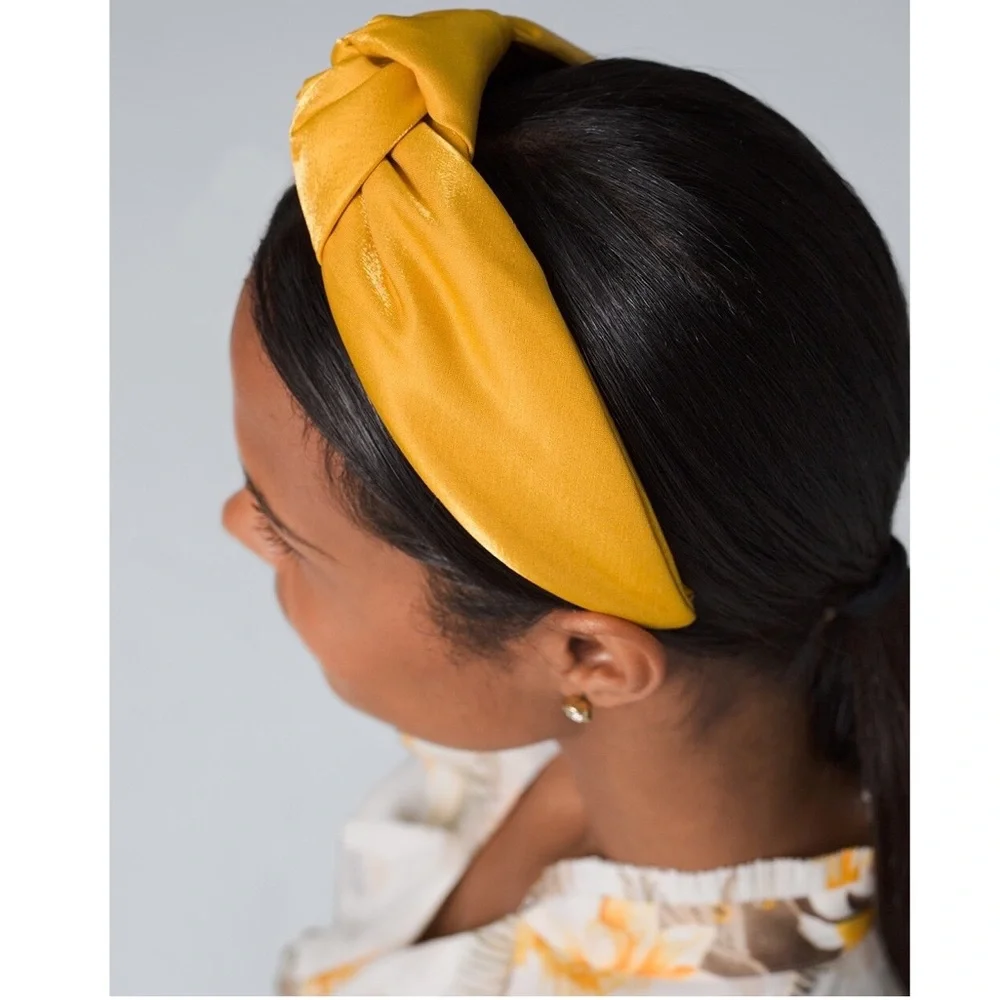WHBM YELLOW TOP KNOT HEADBAND
